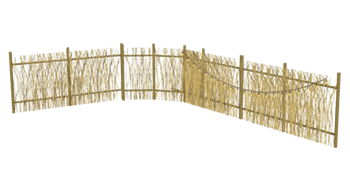 [景观]竹制篱笆彩灯 SU免费素材库