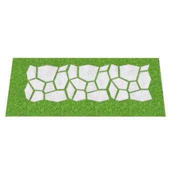 汀步石路径铺装景观SU模型 SU模型下载