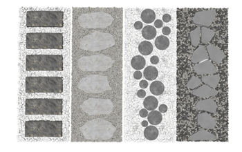 [景观]景观园路青板石汀步路  草图官方模型下载