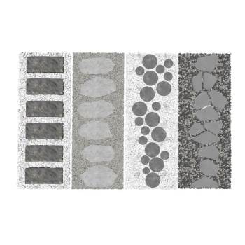 景观园路青板石汀步路景观SU模型 SU模型下载