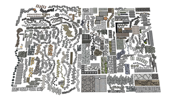 [景观]园林庭院汀步石铺装路径 草图大师模型下载