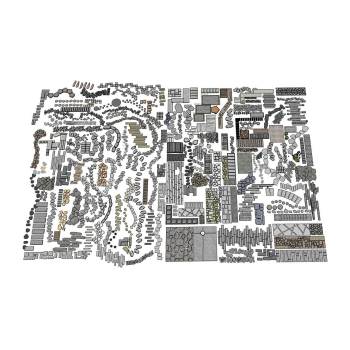 园林庭院汀步石铺装路径景观SU模型 SU模型下载