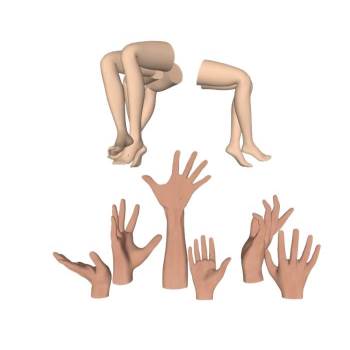 手脚道具服饰SU模型 SU模型下载