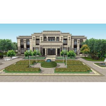 欧式售楼部售楼处建筑SU模型 SU模型下载