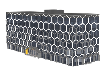 [建筑]立面栅格办公建筑 库免费 SketchUp模型截图 3D设计素材预览