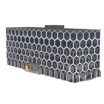 立面栅格办公建筑建筑SU模型 SU模型下载