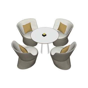 中式洽谈桌椅休闲桌椅桌子SU模型 SU模型下载