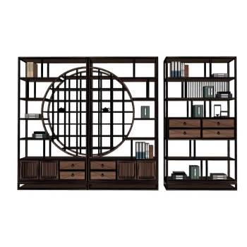 新中式博古架置物柜书本书籍柜子SU模型 SU模型下载