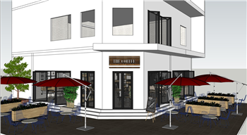 [商业]转角咖啡屋咖啡厅 草图大师模型下载