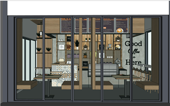 [商业]餐饮店咖啡厅咖啡屋奶茶店 SU模型素材库免费