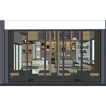 餐饮店咖啡厅咖啡屋奶茶店商业SU模型 SU模型下载