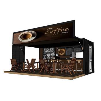 集装箱咖啡厅咖啡店咖啡屋商业SU模型 SU模型下载
