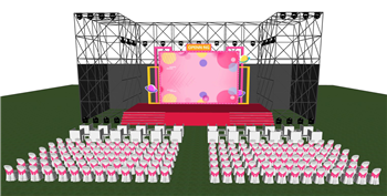 [其他]桁架开业舞台 SU模型素材库免费