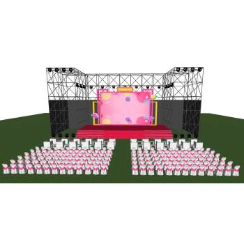 桁架开业舞台 SU模型下载
