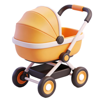 矢量图:卡通婴儿推车C4D元素