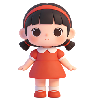 矢量图:卡通洋娃娃手办C4D元素