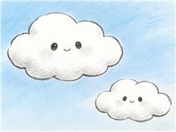 简笔画:可爱的卡通云朵