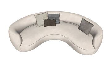 [沙发]弧形沙发家具 免费SU模型