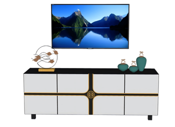 [柜子]新中式电视柜电视机 SU下载