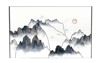 [装饰]山水画背景墙 草图官方模型下载