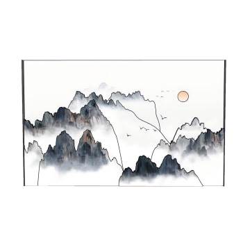 山水画背景墙装饰SU模型 SU模型下载