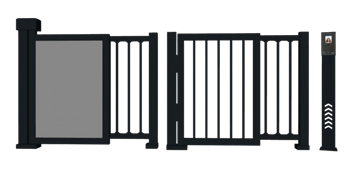 [门窗]小区闸门铁闸门 电动广告门 人行闸机门禁 SU素材库