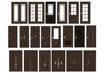 [门窗]中式室内门集合 SU模型免费素材