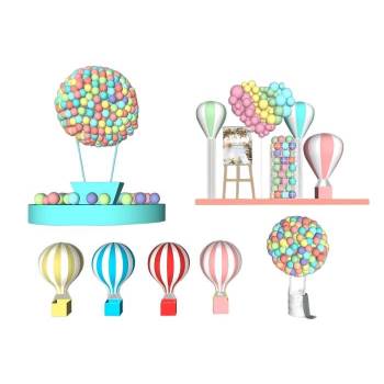 热气球网红美陈装饰SU模型 SU模型下载