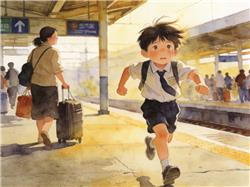 水彩画:“感动的妈,命苦的他!”