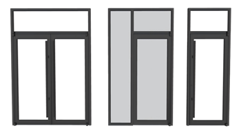 [门窗]金属门把手双开玻璃门 sketchup组件