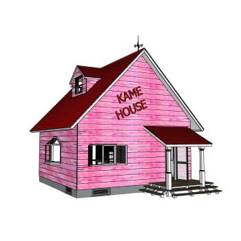 龟仙人的家小屋木屋建筑SU模型 SU模型下载