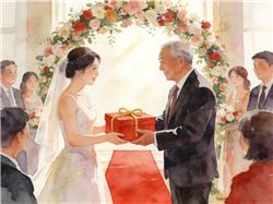 水彩画:新娘父亲婚礼现场退还99999元彩礼