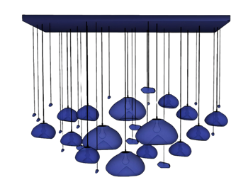 [灯具]云朵水母造型吊灯 SU模型网