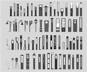 [灯具]中式景观灯路灯草坪灯集合 草图大师模型库