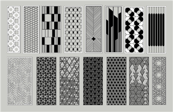 [装饰]现代几何镂空纹CNC装饰板 SU模型库免费