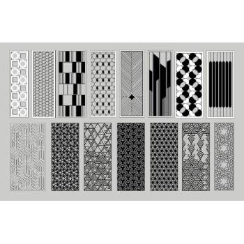 现代几何镂空纹CNC装饰板装饰SU模型 SU模型下载