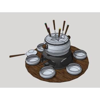 巧克力火锅厨房SU模型 SU模型下载