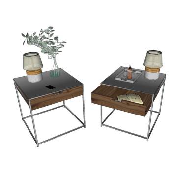 简约风格的床头柜柜子SU模型 SU模型下载