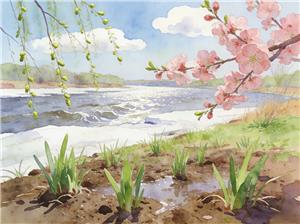 水彩画:立春的“立”意味着什么?
