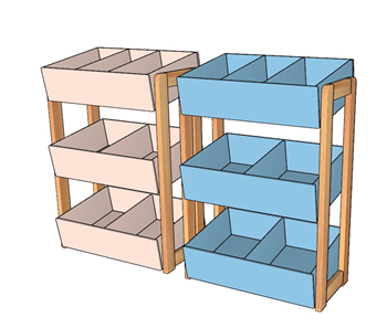 [柜子]儿童玩具分格收纳架玩具柜玩具架 su模型素材