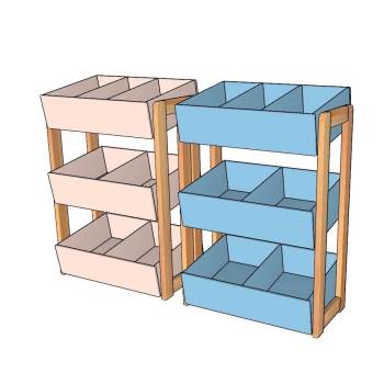 儿童玩具分格收纳架玩具柜玩具架柜子SU模型 SU模型下载