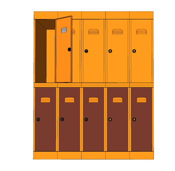 [柜子]职工更衣柜储物柜 草图大师模型