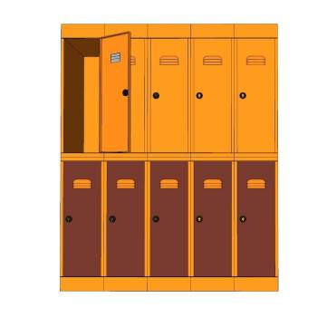 职工更衣柜储物柜柜子SU模型 SU模型下载