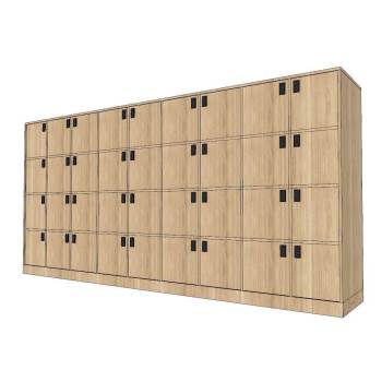 木制储物柜柜子SU模型 SU模型下载