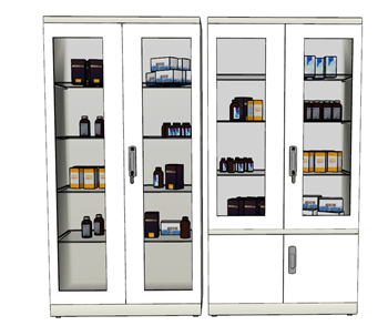 [柜子]医用药品柜 实验室试剂柜 展示柜 资源 SketchUp模型截图 3D设计素材预览