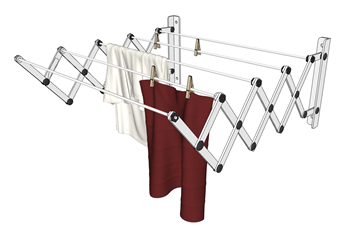 [其他]壁挂式伸缩晾衣架 木架子 和 毛巾 sketchup组件