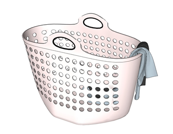 [服饰]镂空塑料收纳篮 洗衣篮 脏衣篮 SU模型库