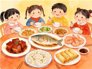 水彩画:小朋友们的年夜饭必备硬菜清单有哪些？