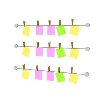 晾衣绳夹便签办公SU模型 SU模型下载