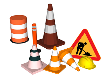 [交通]交通锥施工安全帽 警示牌 SU模型免费下载